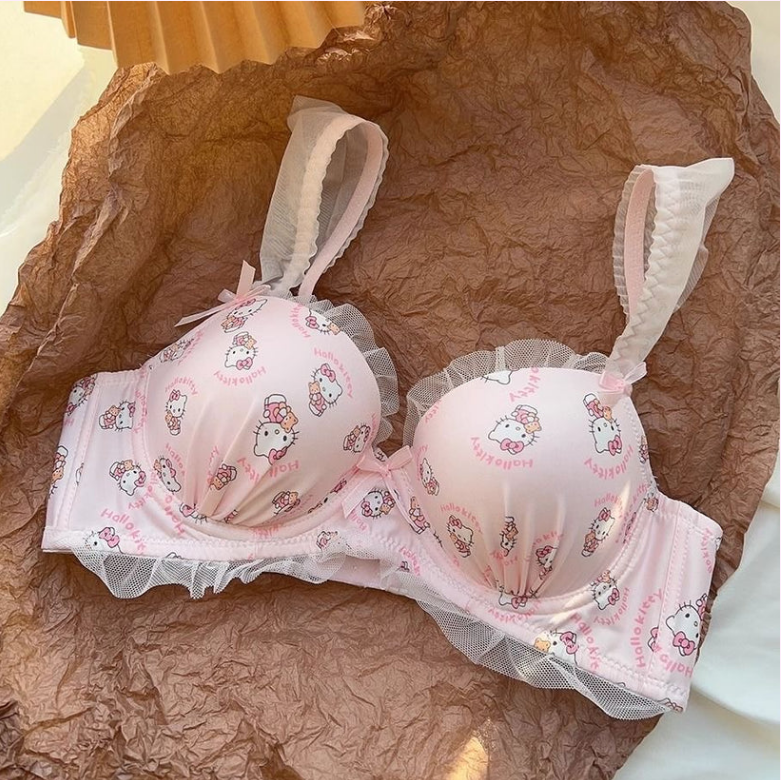 Hello Kitty Pink Lace Trim Lingerie Set