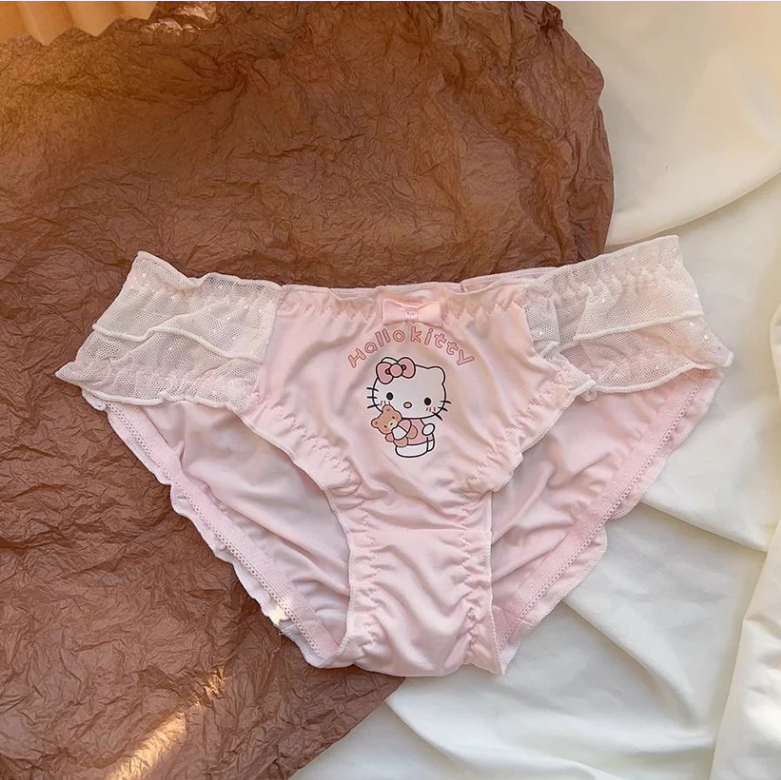 Hello Kitty Pink Lace Trim Lingerie Set