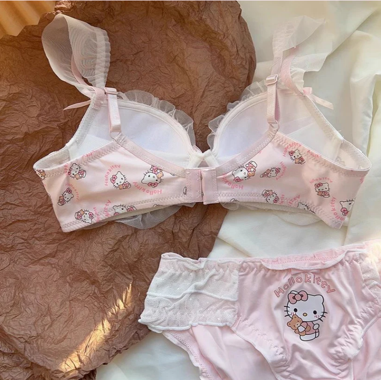 Hello Kitty Pink Lace Trim Lingerie Set