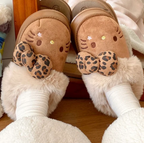 Hello Kitty Fuzzy Slippers Brown