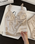 Hello Kitty Satin Pajama Set Silky Sleepwear