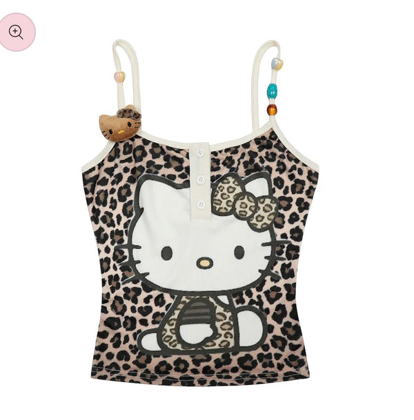 Hello Kitty Leopard Print Crop Top