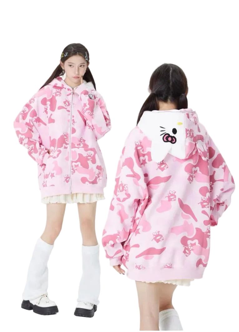 Pink Hello Kitty Camouflage Hoodie
