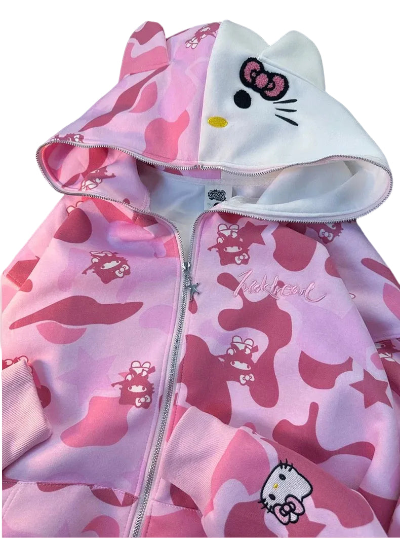 Pink Hello Kitty Camouflage Hoodie