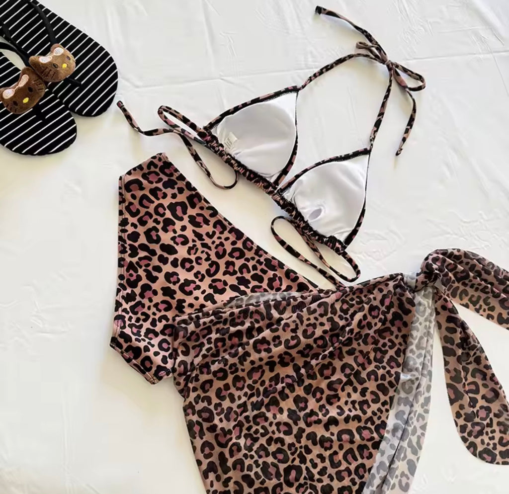 Leopard Print Hello Kitty Bikini & Sarong