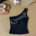 Hello Kitty One Shoulder Tank Top