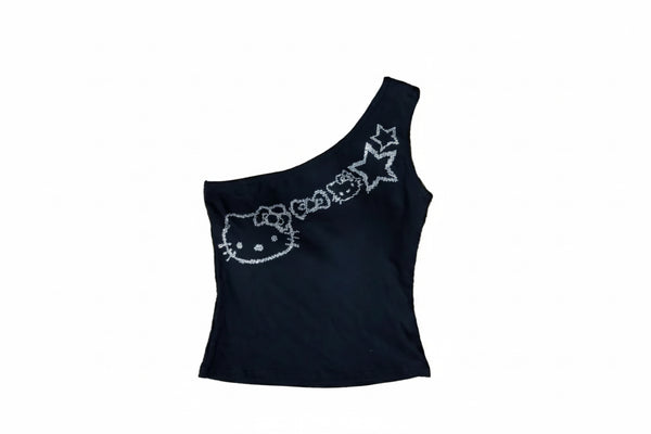 Hello Kitty One Shoulder Tank Top