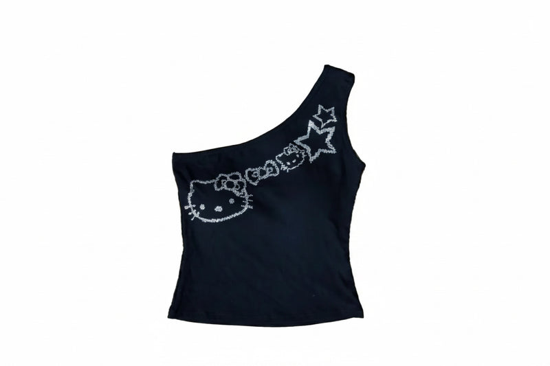 Hello Kitty One Shoulder Tank Top