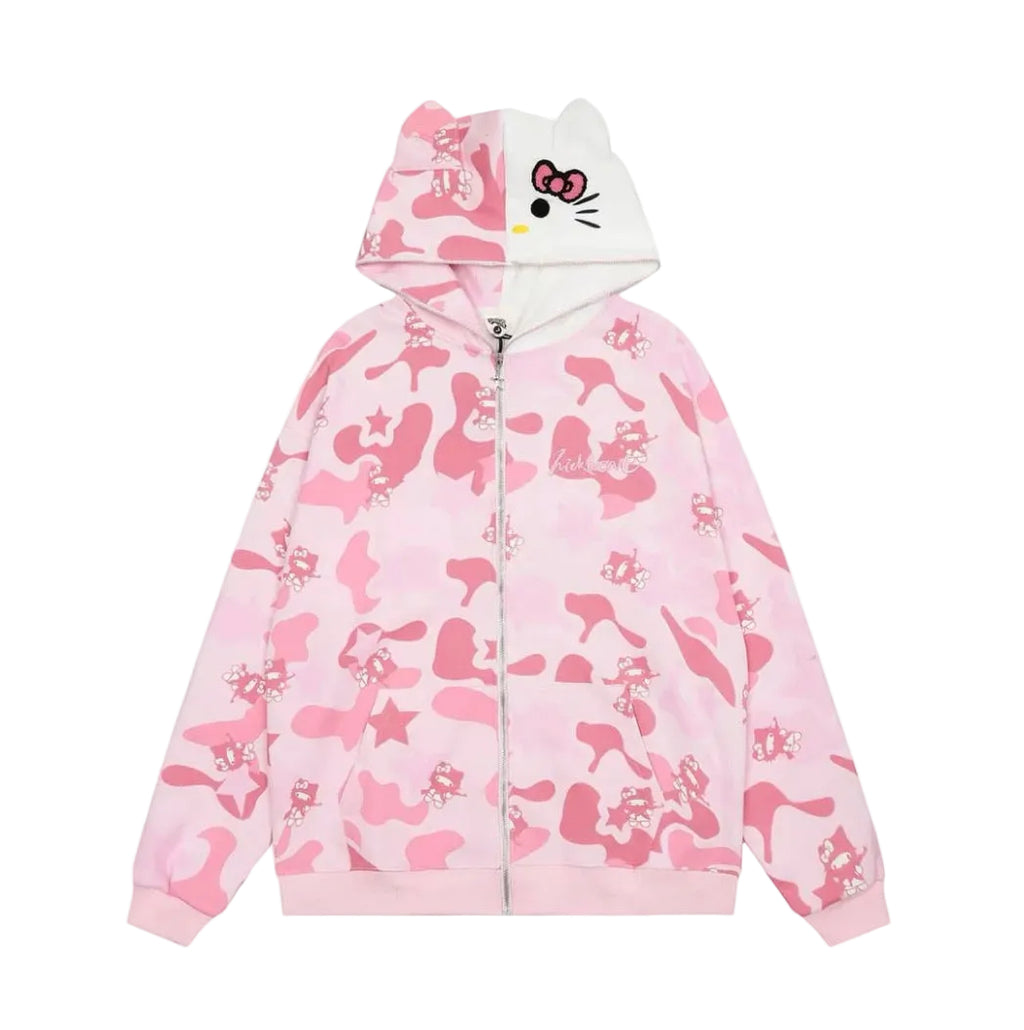 Pink Hello Kitty Camouflage Hoodie