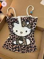 Hello Kitty Leopard Print Crop Top