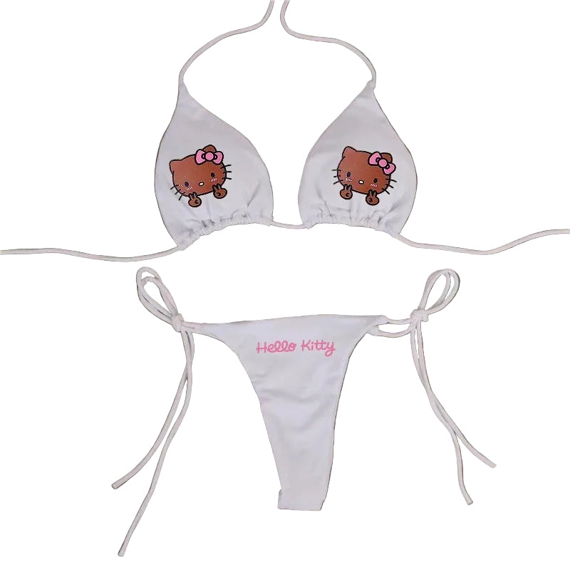 Hello Kitty Brown & White Bikini