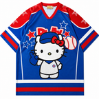 Blue Oversized Hello Kitty Jersey