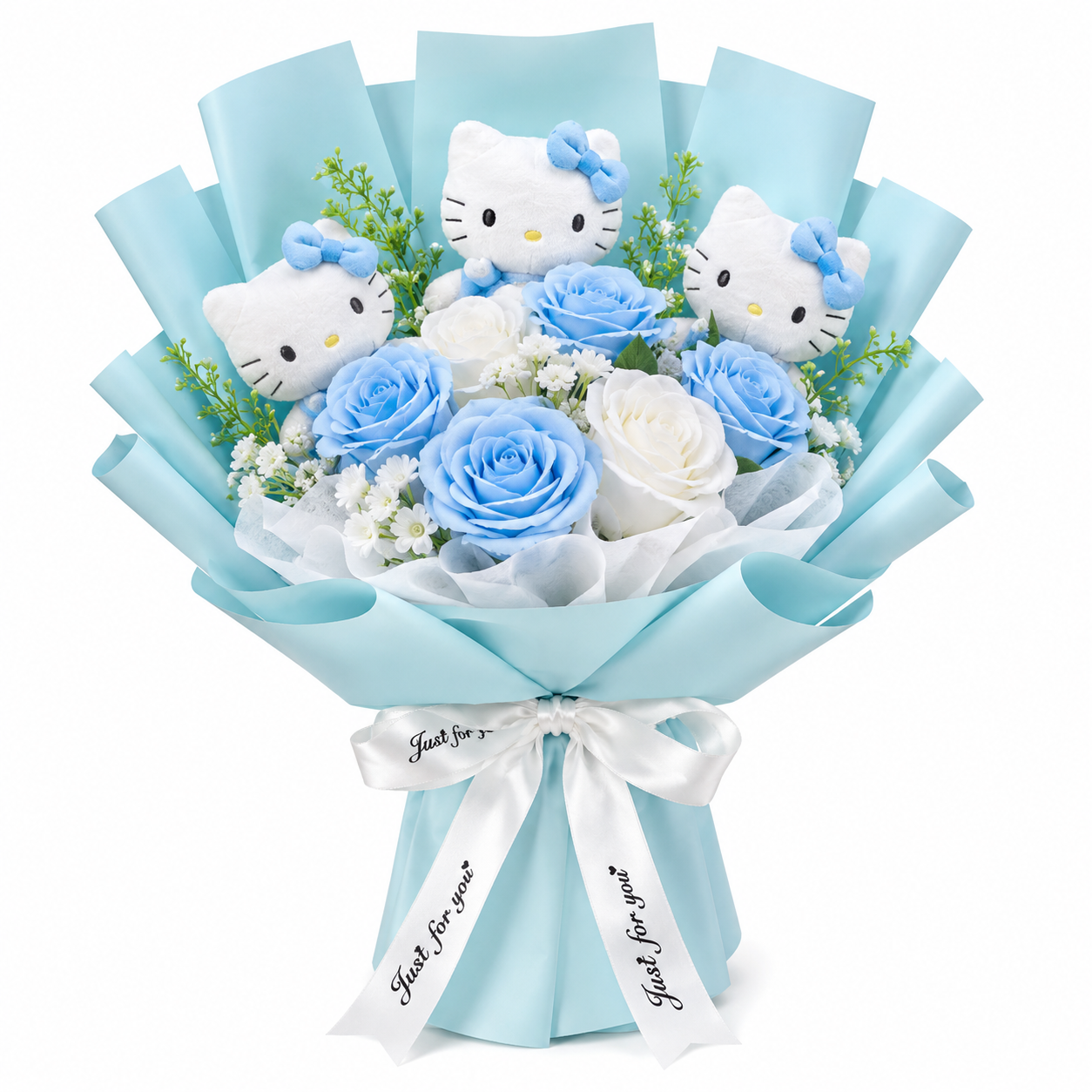 Hello Kitty Light Blue & White Bouquet