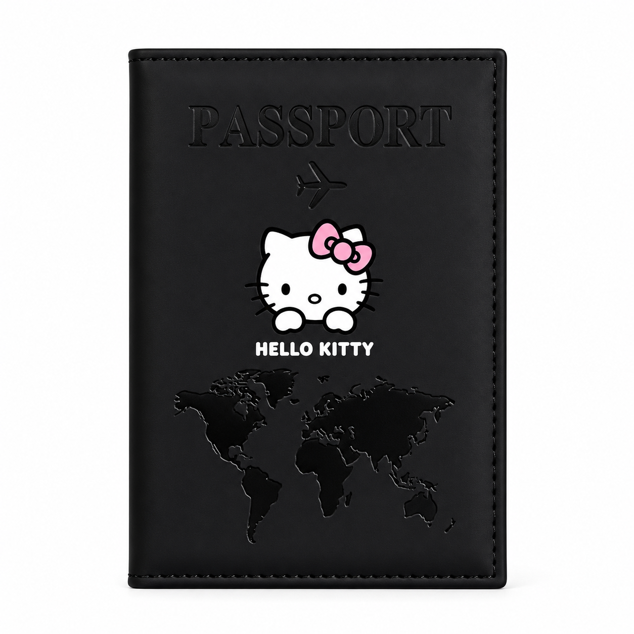 Black Hello Kitty Passport Holder