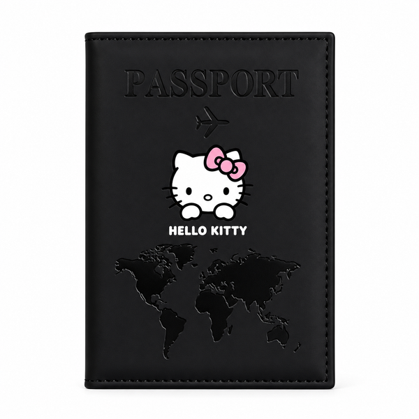 Black Hello Kitty Passport Holder