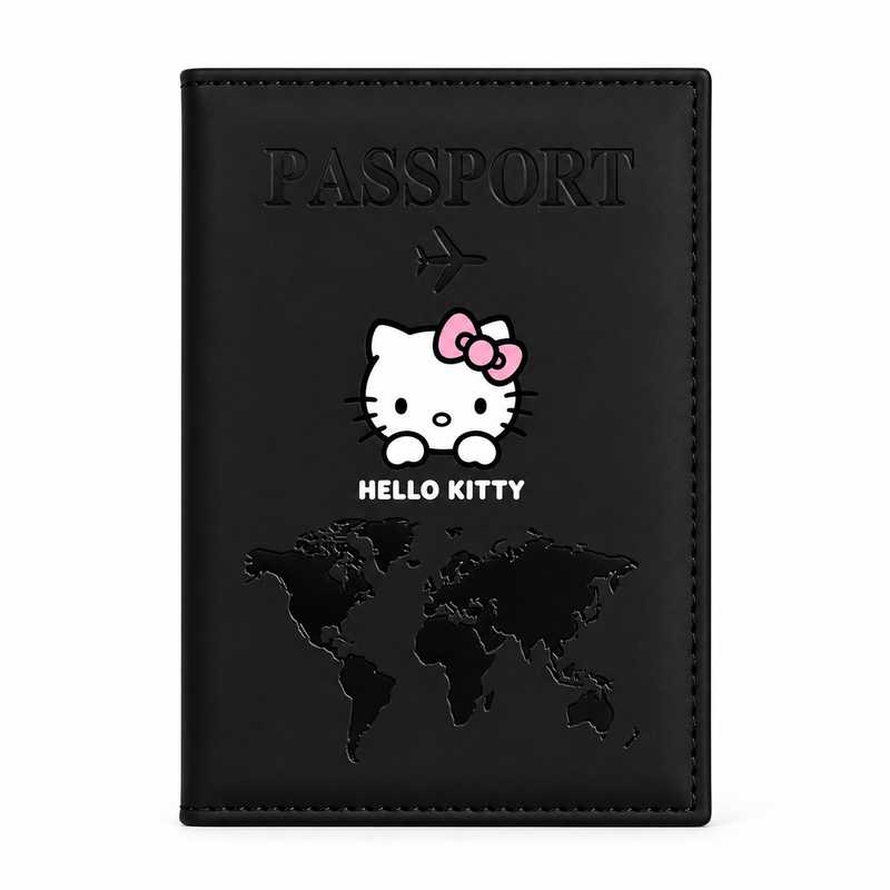 Black Hello Kitty Passport Holder