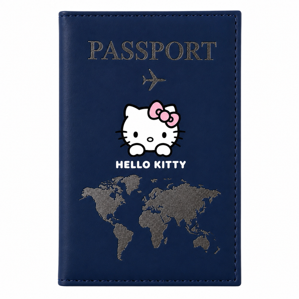 Dark Blue Hello Kitty Passport Holder