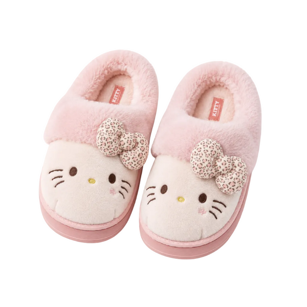 Hello Kitty Fuzzy Slippers Pink