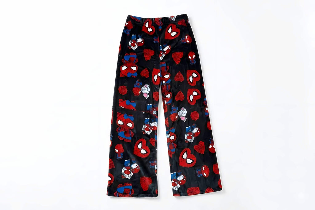 Hello kitty and spiderman black pyjama pants