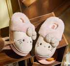 Hello Kitty Fuzzy Slippers Pink
