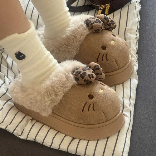 Hello Kitty Fluffy Slippers Brown