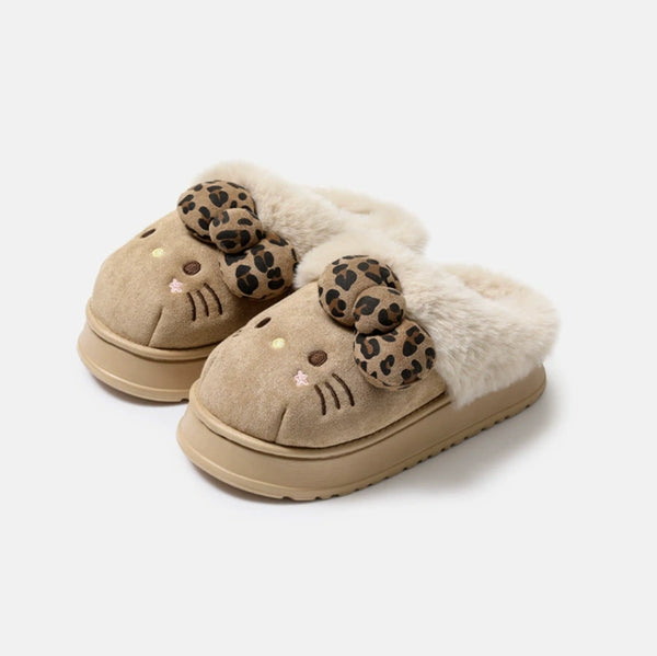 Hello Kitty Fluffy Slippers Brown