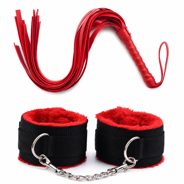 Red Fluffy Cuff & Whipp Set