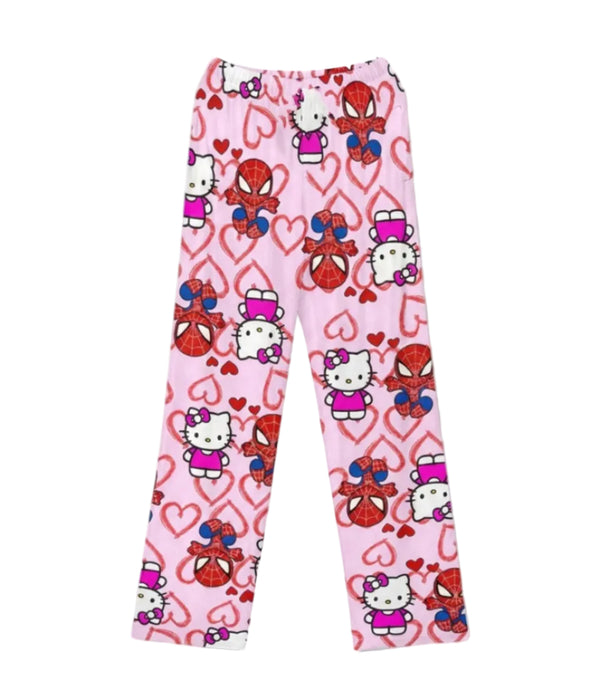 hello kitty and spiderman pink pyjamas