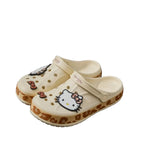 Hello Kitty Leopard Print Crocs Cream