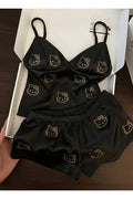 Black silk hello kitty pyjamas