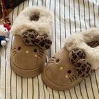 Hello Kitty Fluffy Slippers Brown