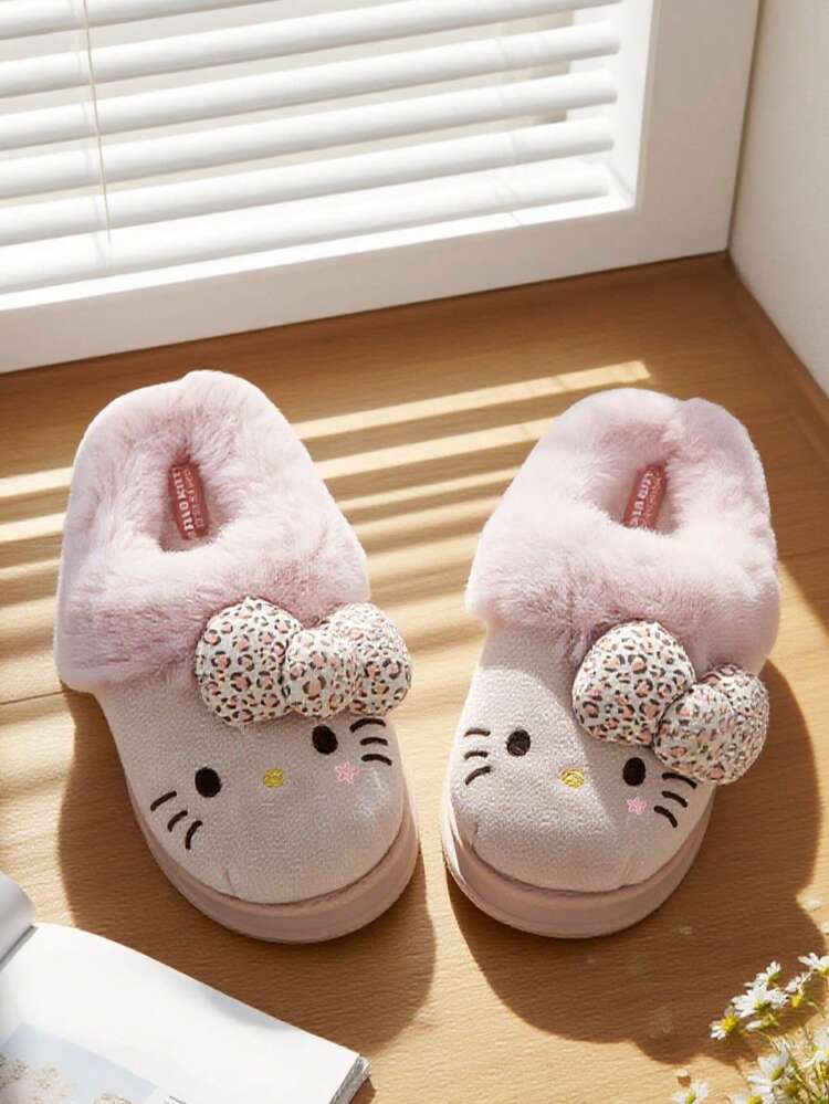 Hello Kitty Fuzzy Slippers Pink