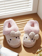 Hello Kitty Fuzzy Slippers Pink