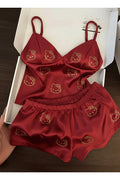 Red silk hello kitty pyjamas