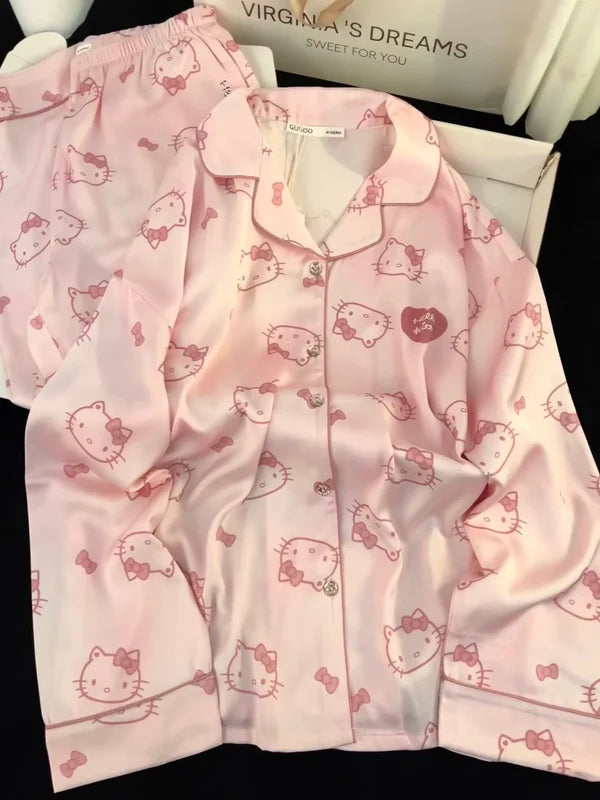 Pink Silk Hello Kitty Pyjamas