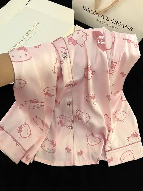 Pink Silk Hello Kitty Pyjamas