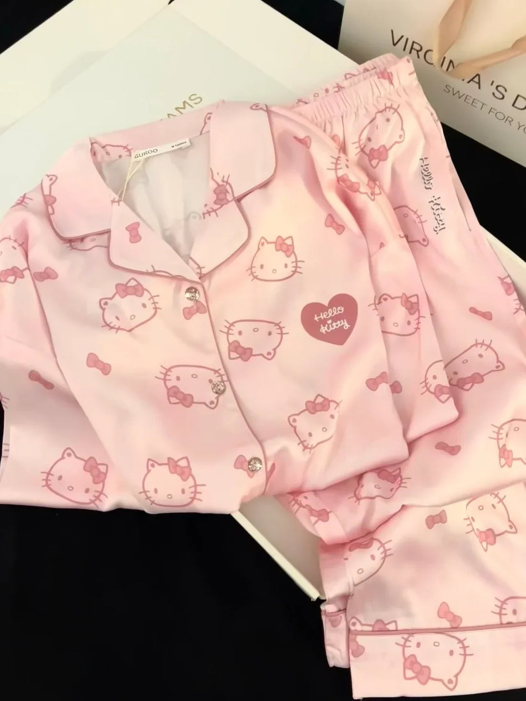 Pink Silk Hello Kitty Pyjamas