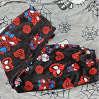 Hello kitty and spiderman black pyjama pants