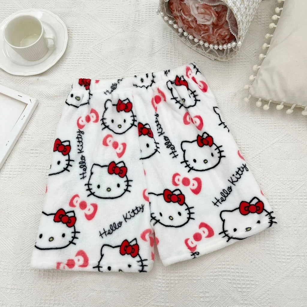 White hello kitty pyjama shorts