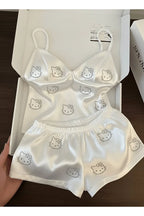 white silk hello kitty pyjamas